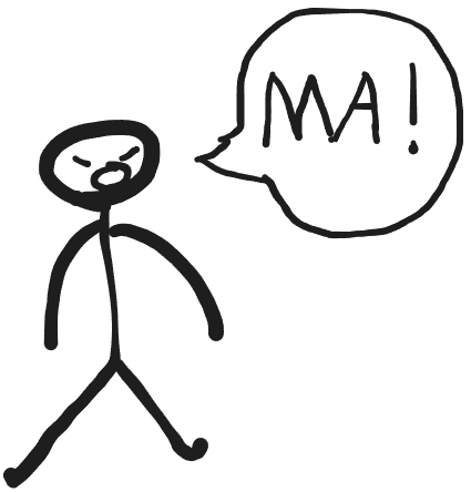 Stickman saying “Ma!” in Busan dialect.