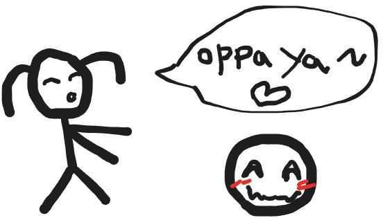 girl saying busan dialect 'oppaya'