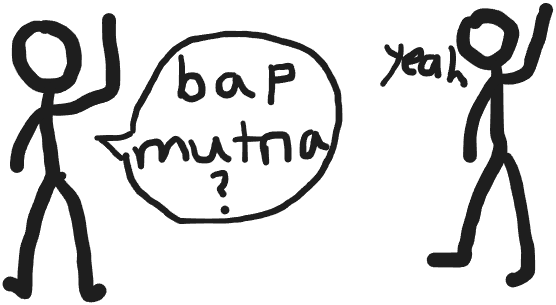man saying did you eat? in busan dialect. bap mutna